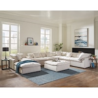 Contemporary Chaise Sectional with Storage Console