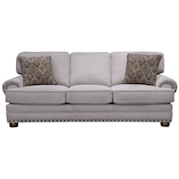 Traditional Sofa with Rolled Arms and Nailhead Trimming