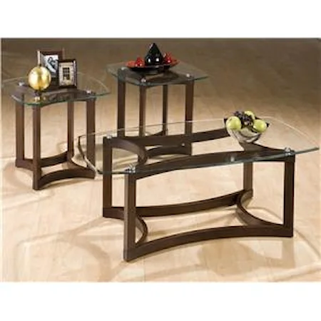 3-Pack Casual Glass Top Occasional Table Set