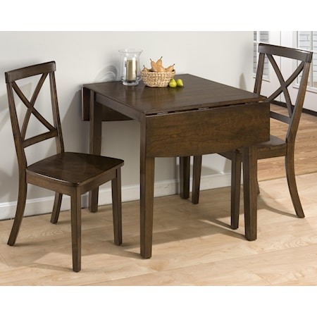 3-Piece Drop Leaf Kitchen Table & Side Chair Set