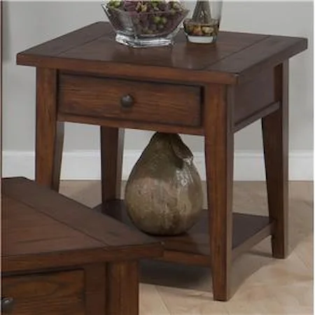Sqaure End Table with 1 Drawer