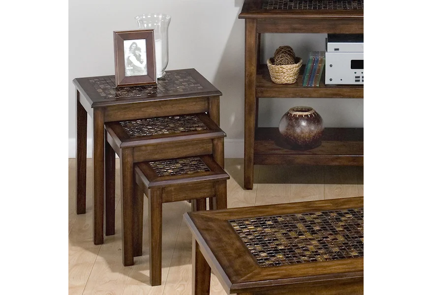 Baroque Brown 3-Piece Nesting Chairside Tables by Jofran at VanDrie Home Furnishings
