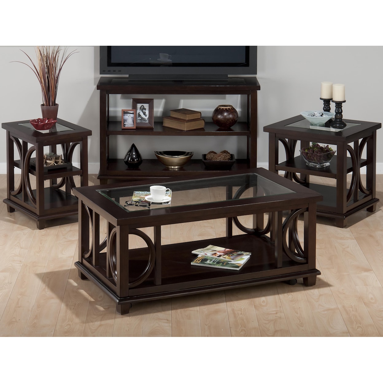 VFM Signature Panama Brown End Table w/ Glass Top