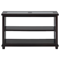 Modern Geometric Sofa Table with Beveled Glass