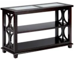 Jofran Panama Brown Sofa Table w/ Glass Top