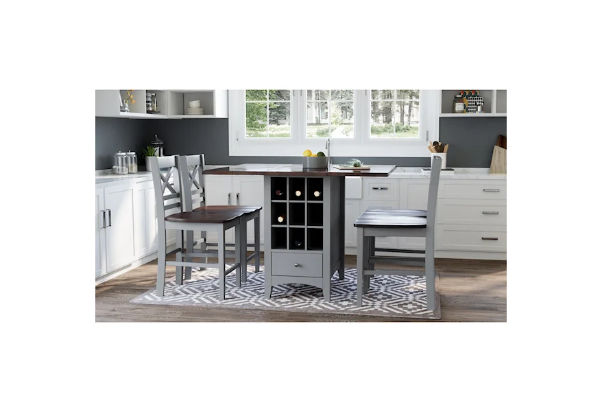 Asbury Park 5-Piece Counter Height Table and Stool Set by Jofran at Darvin Furniture