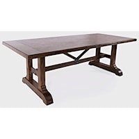 Bakersfield Transitional Trestle Dining Table