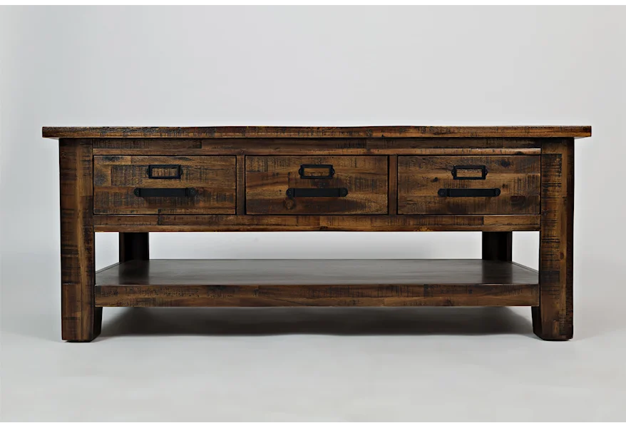 Cannon Valley Three Drawer Cocktail Table by Jofran at Gill Brothers Furniture