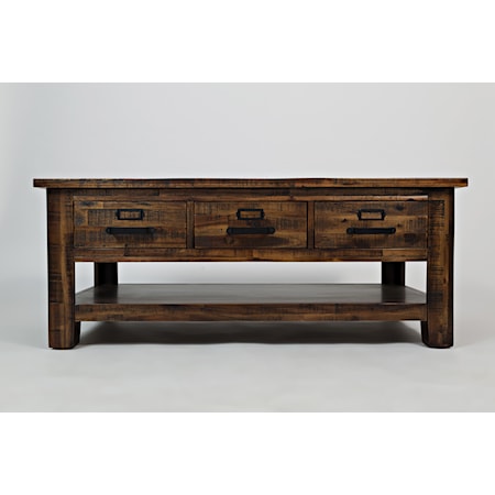 Morrow Three Drawer Cocktail Table