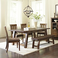 Trestle Dining Table and Chair/Bench Set