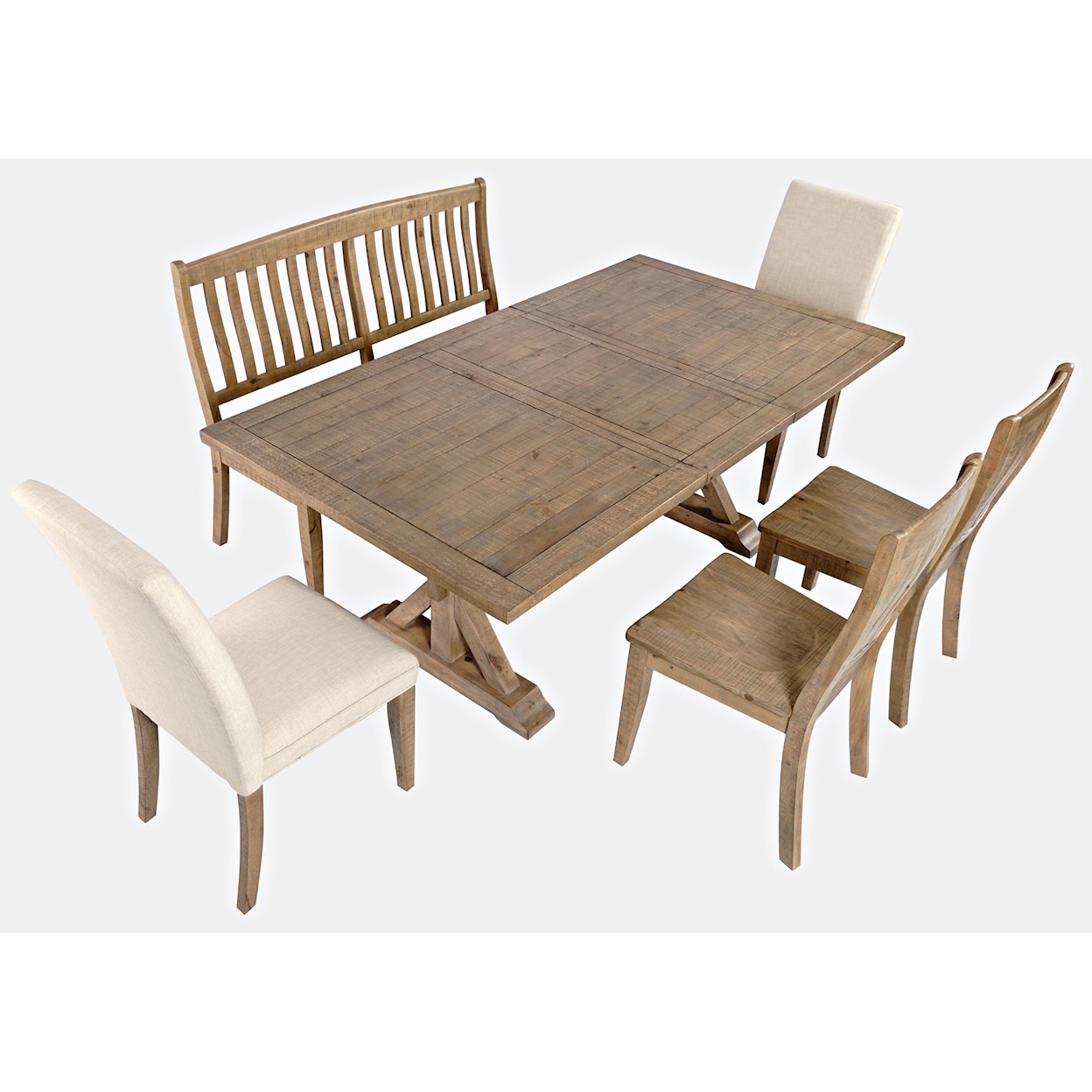 Jofran Carlyle Crossing 6-Piece Dining Table and Chair Set