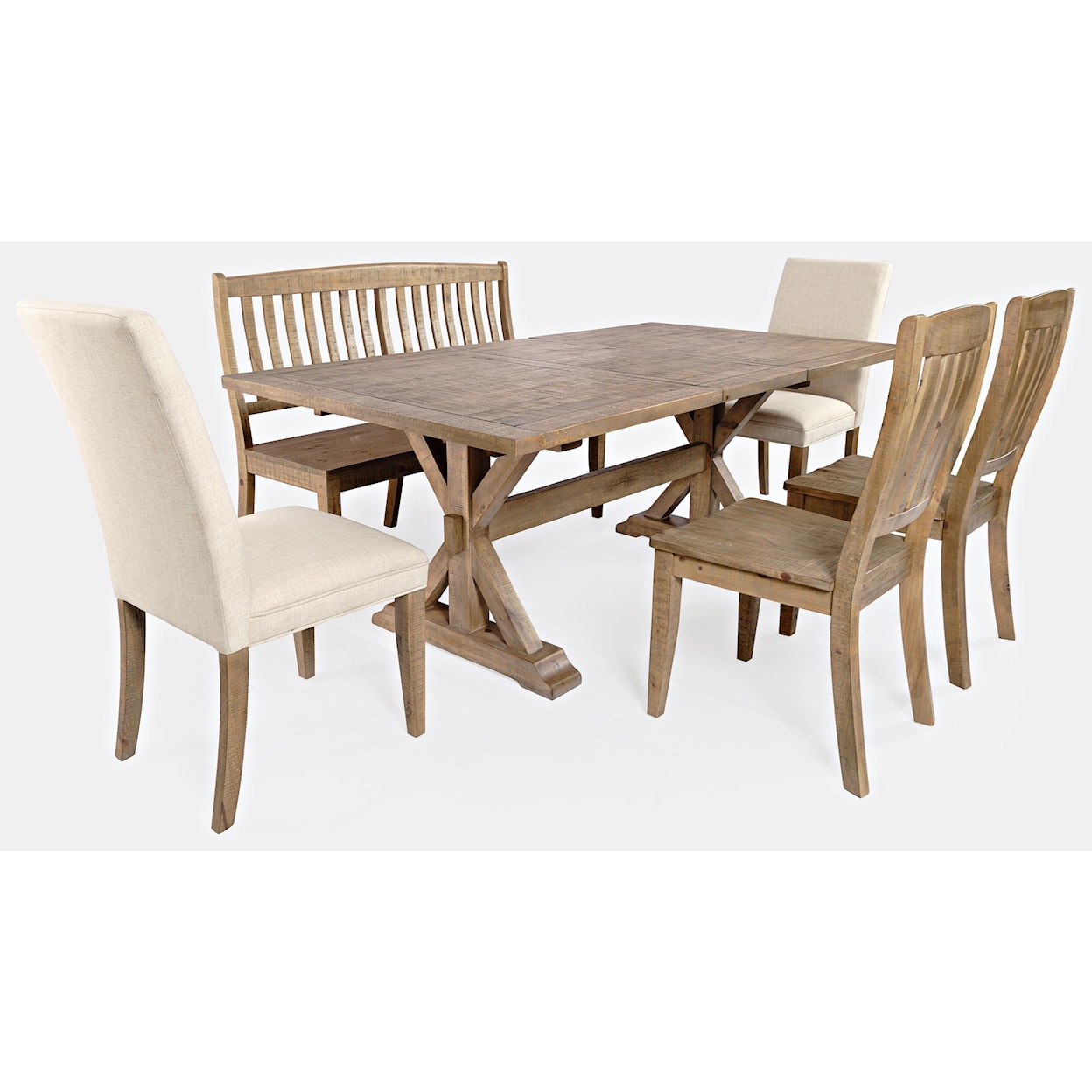 Jofran Carlyle Crossing 6-Piece Dining Table and Chair Set