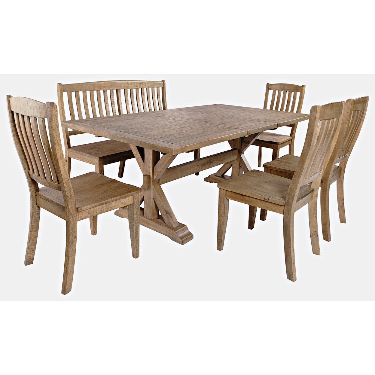 Jofran Carlyle Crossing 6-Piece Dining Table and Chair Set