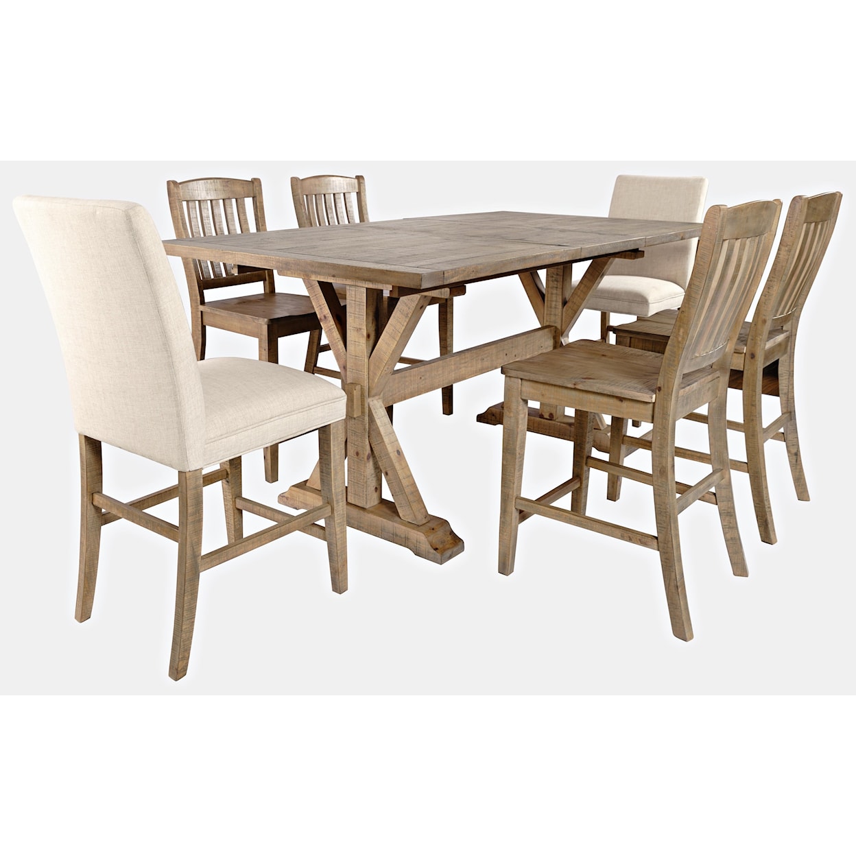 Jofran Carlyle Crossing 7-Piece Counter Table and Chair Set