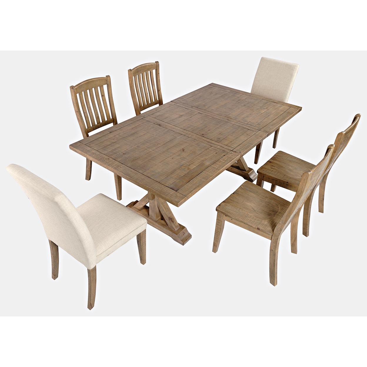 Jofran Carlyle Crossing 7-Piece Dining Table and Chair Set