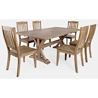 Farmhouse 7-Piece Trestle Dining table and Chair Set