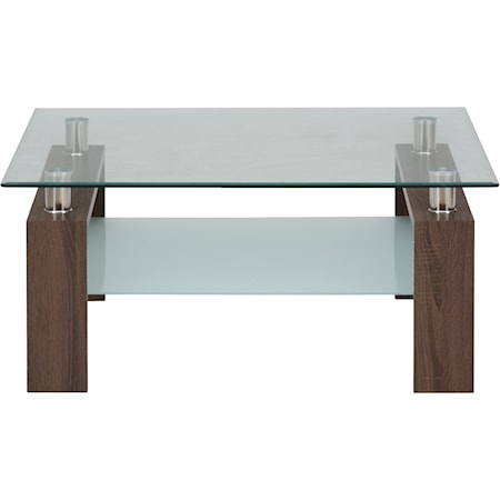 Square Cocktail Table Glass Top