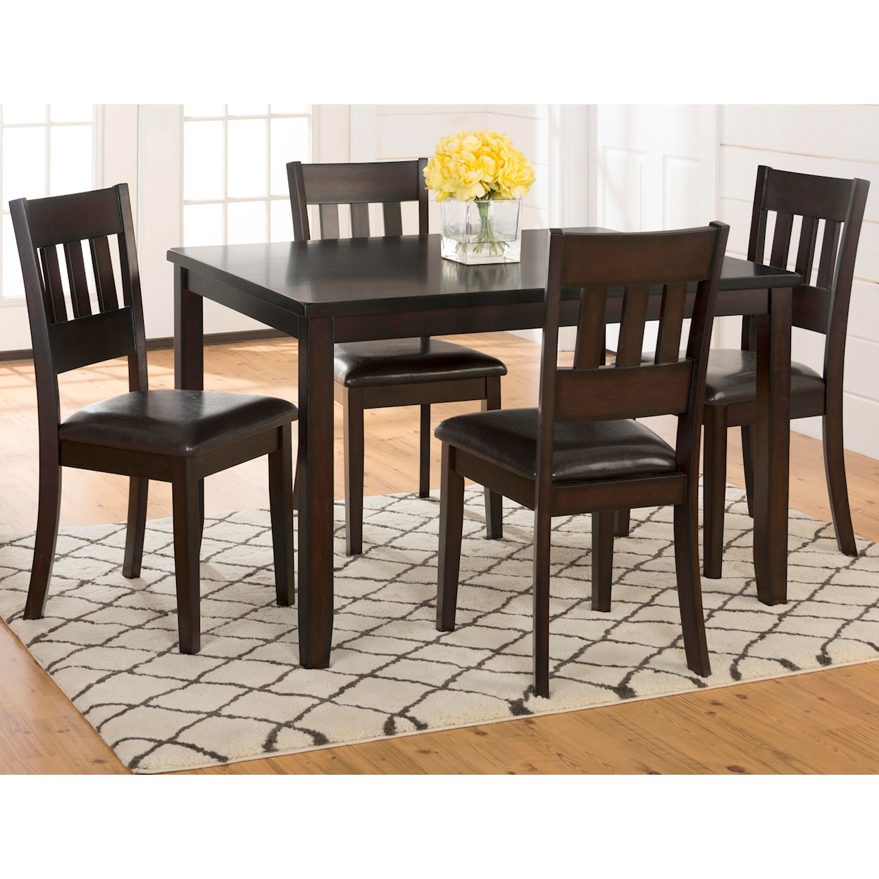 VFM Signature Dark Rustic Prairie 5-Pack- Table and 4 Chairs