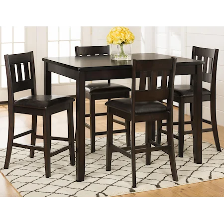 Dark Rustic Prairie Counter Height Table Set