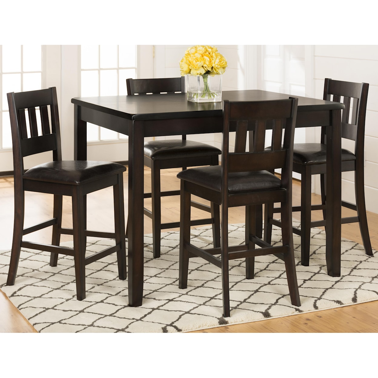 Jofran Dark Rustic Prairie Dark Rustic Prairie Counter Height Table Set