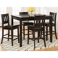 Dark Rustic Prairie Counter Height Table and Four Stools