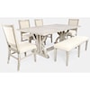 Jofran Fairview Dining Table and Chair Set with Bench
