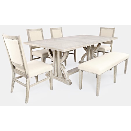 Dining Table and Chair Set with Bench