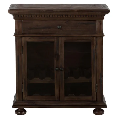 Wine Cabinet with Stemware Storage and Dentil Moulding