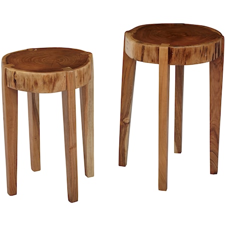 All Wood Accent Tables (Set of 2)