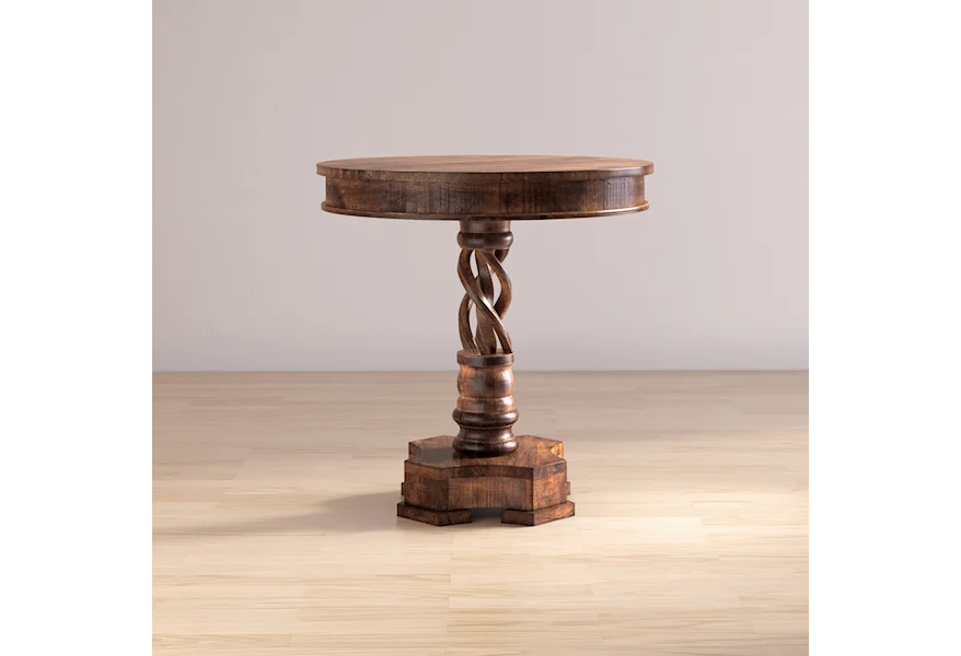 Global Archive Hand Carved Pedestal Table by Jofran at Stoney Creek Furniture 