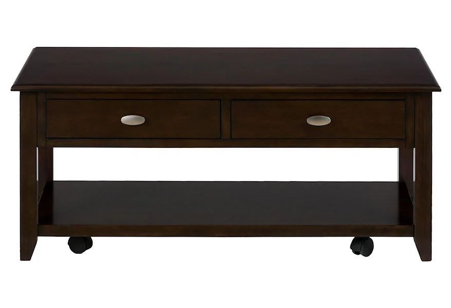 Merlot Castered Cocktail Table by Jofran at Value City Furniture