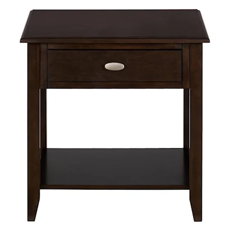 End Table with 1 Drawer and Shelf