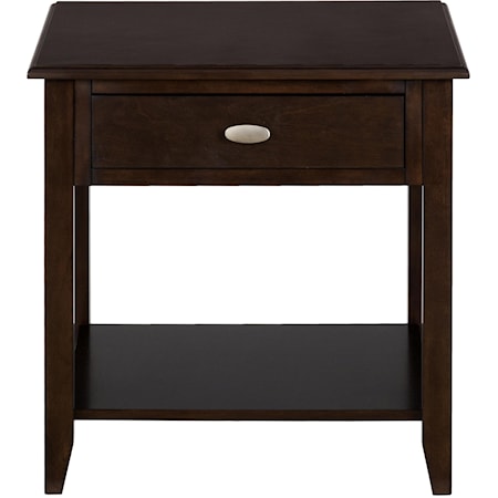 End Table with 1 Drawer and Shelf
