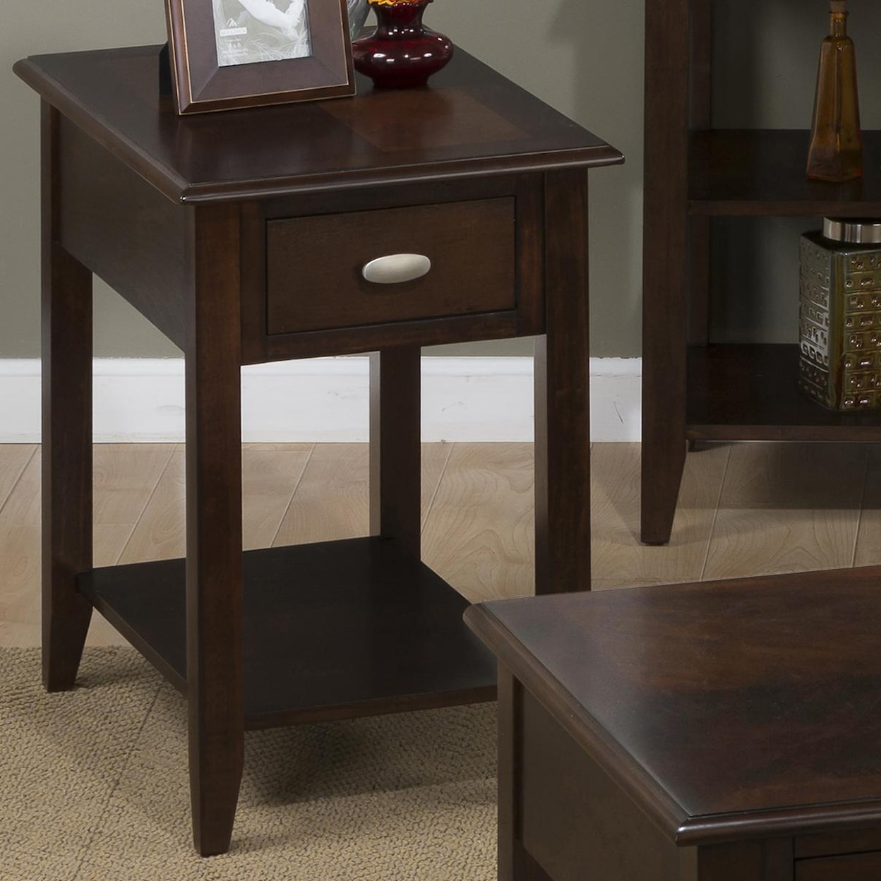 Jofran Merlot Chairside Table