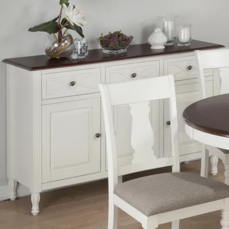 Three Drawer Server with Counter-Top for Family Gatherings