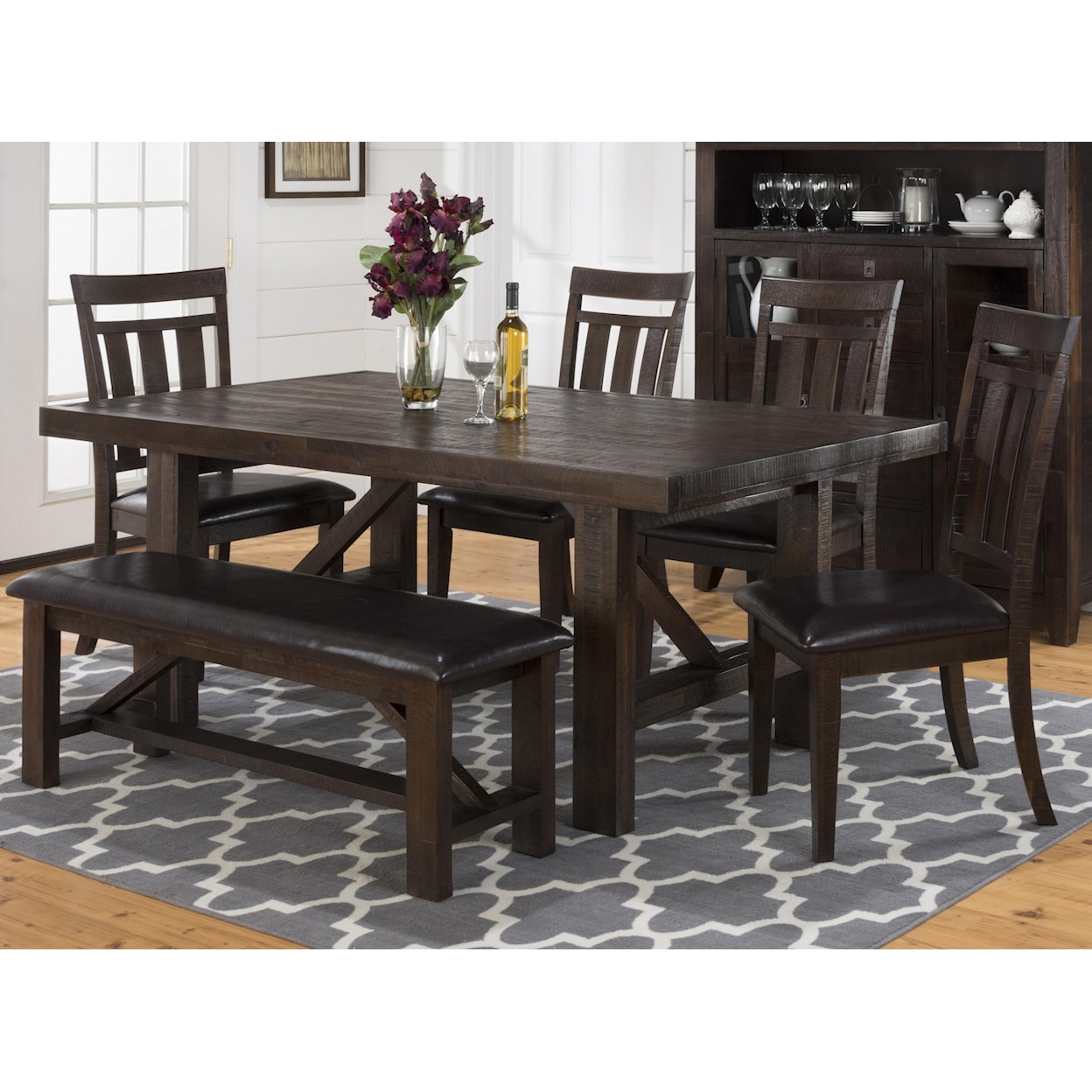 Jofran Kona Grove Dining Table, Chair and Bench Set