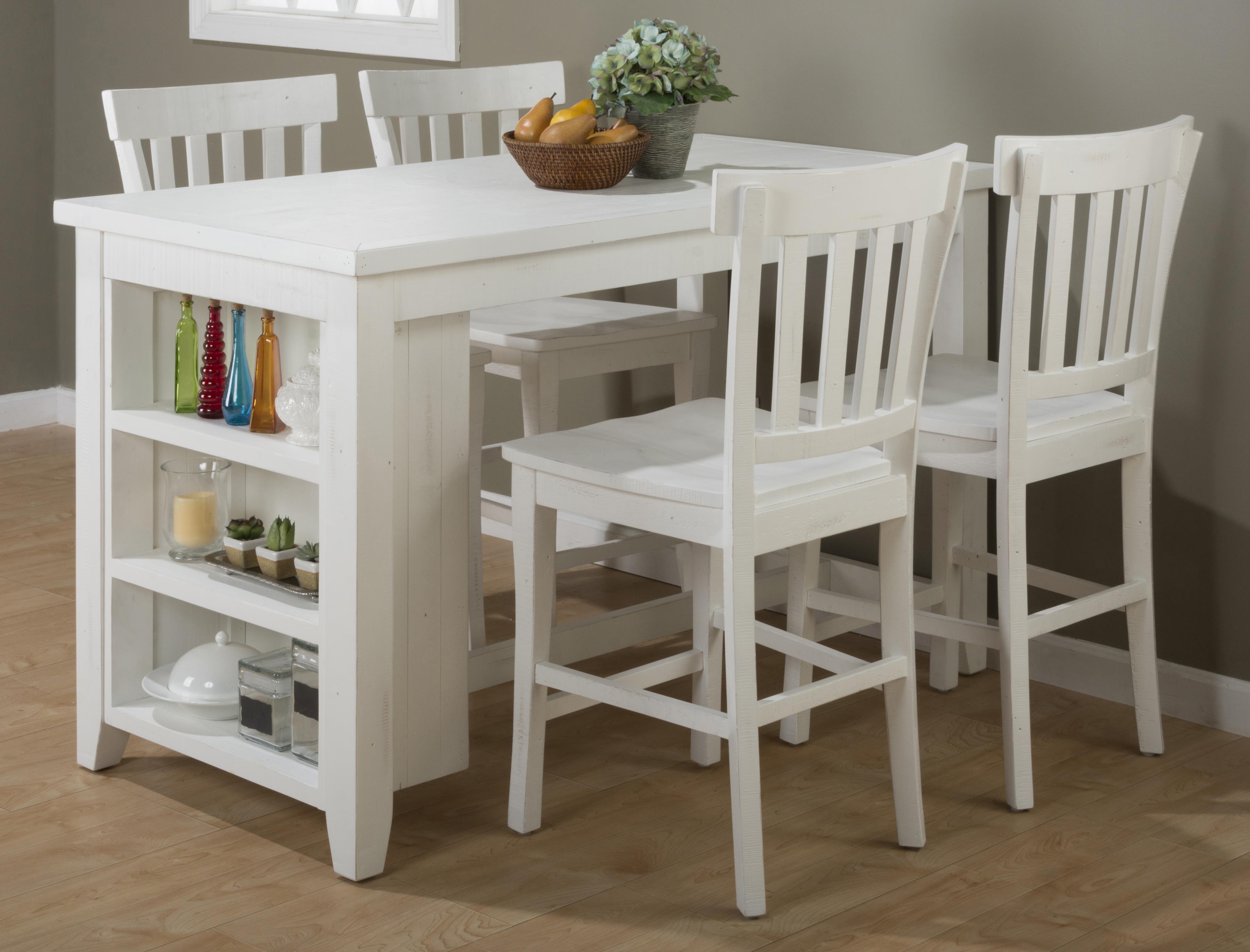 Madaket Reclaimed Pine Counter Height Table Set with 3 Shelf Storage by  Jofran at Reeds Furniture