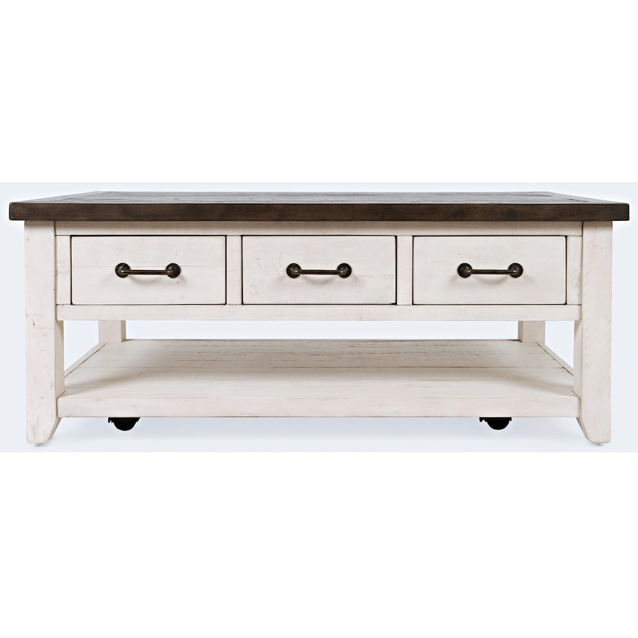 Jofran Madison County 3 Drawer Cocktail Table-Vintage White