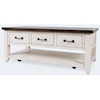 Jofran Canton White Banton 3 Drawer Cocktail Table-Vintage White