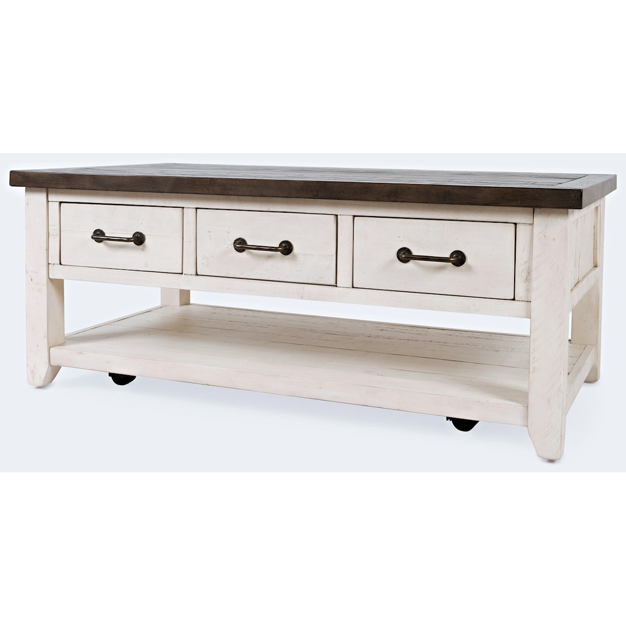 Jofran Madison County 3 Drawer Cocktail Table-Vintage White