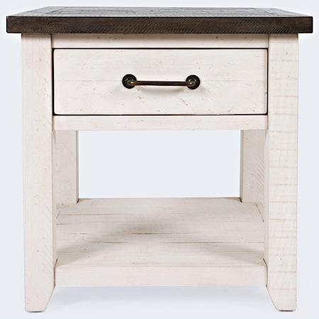 Banton End Table-Vintage White 