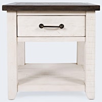 Banton End Table-Vintage White