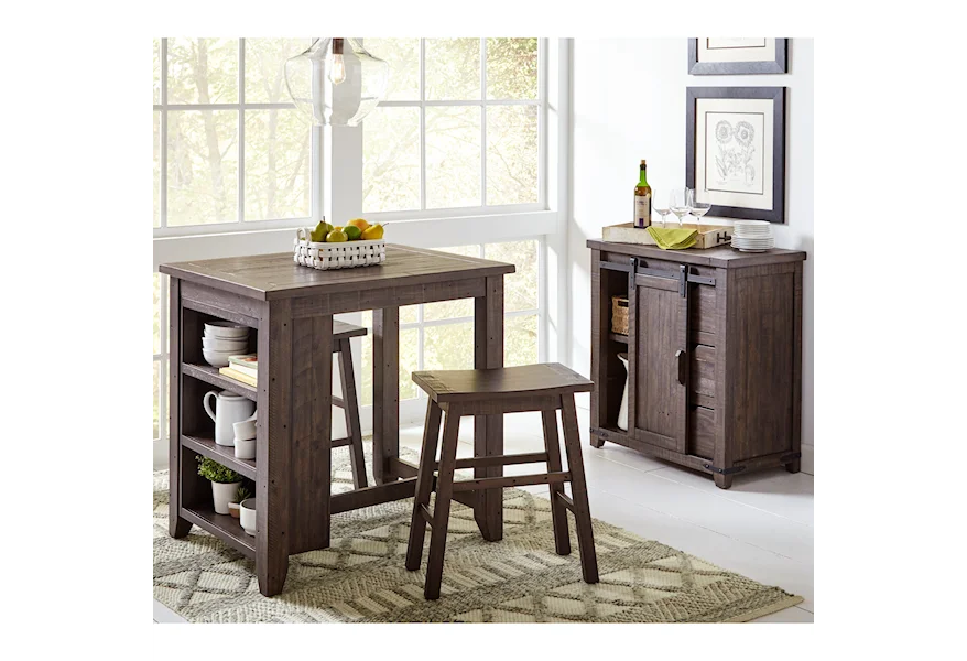 Madison County 3 Piece Counter Height Table Set by Jofran at VanDrie Home Furnishings