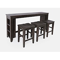 4pc Sofa Console, Stool Set