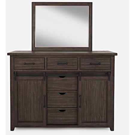 Door Dresser and Mirror Set