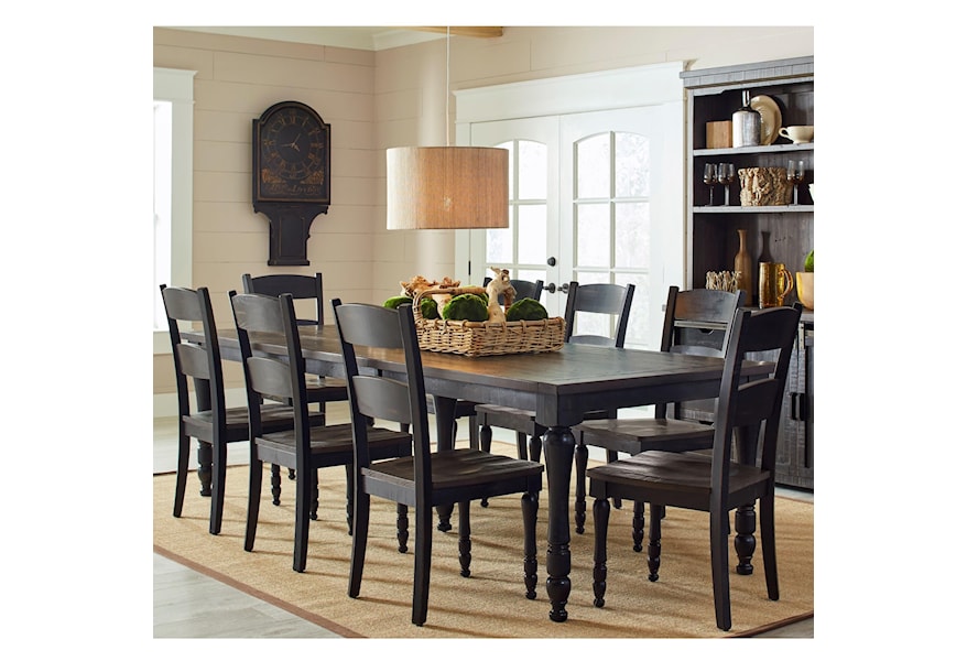 Madison County Vintage Black Rectangular Extendable Dining Room