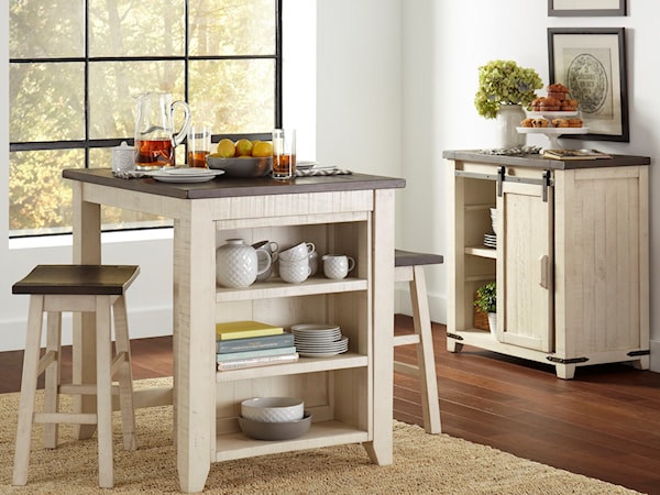 3 Piece Counter Height Table Set