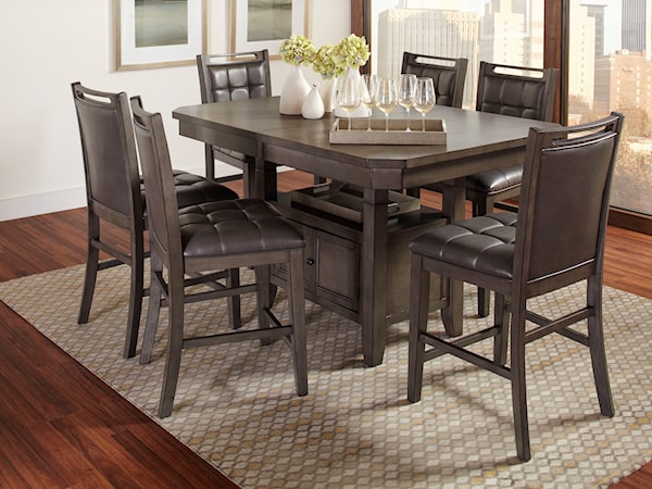 7 Piece Counter Table and Chair Set