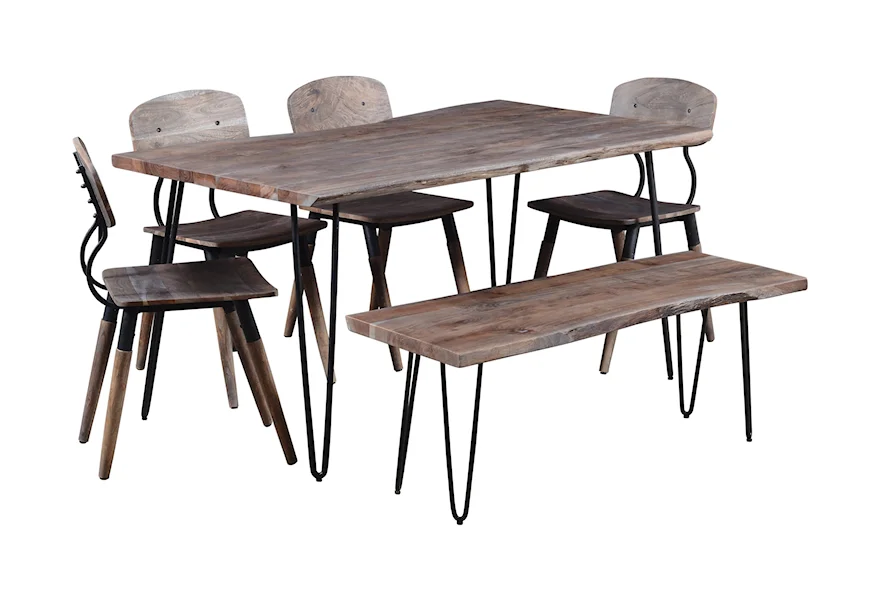 Nature's Edge 60" Dining Table with 4 Chairs and Bench by Jofran at VanDrie Home Furnishings