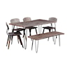 Jofran Nature's Edge 60" Dining Table with 4 Chairs and Bench